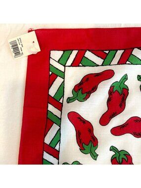 Cowboy Bandana Red Hot Chili Jalapeno Pepper Handkerchief VTG Western Scarf NWT